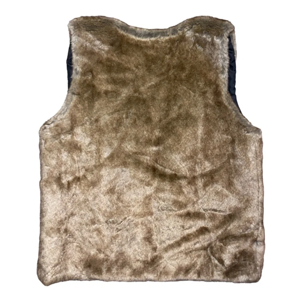 OLD Navy Kids Faux Fur Cozy Winter Vest Open Front in Tan Brown Size XL (14) - Picture 4 of 8